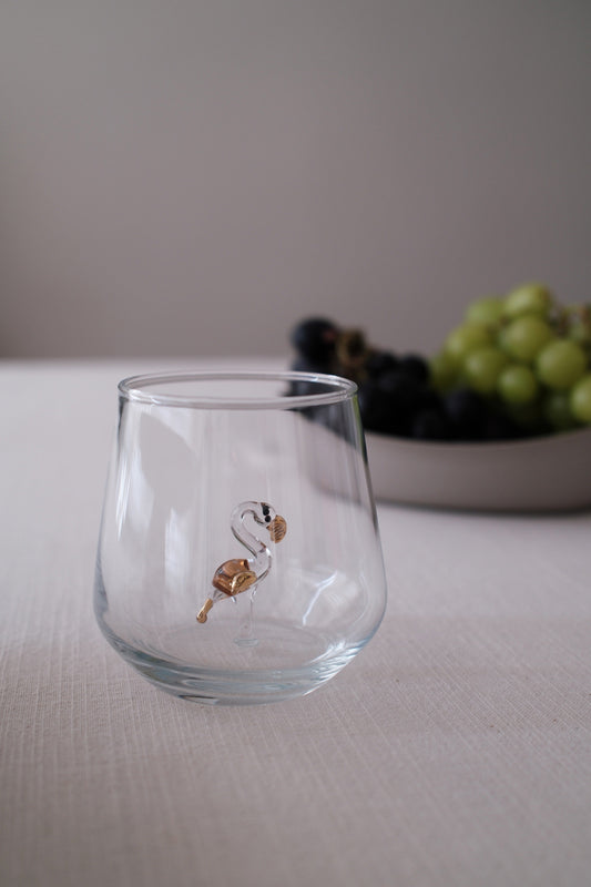 Gold Flamingo Glass
