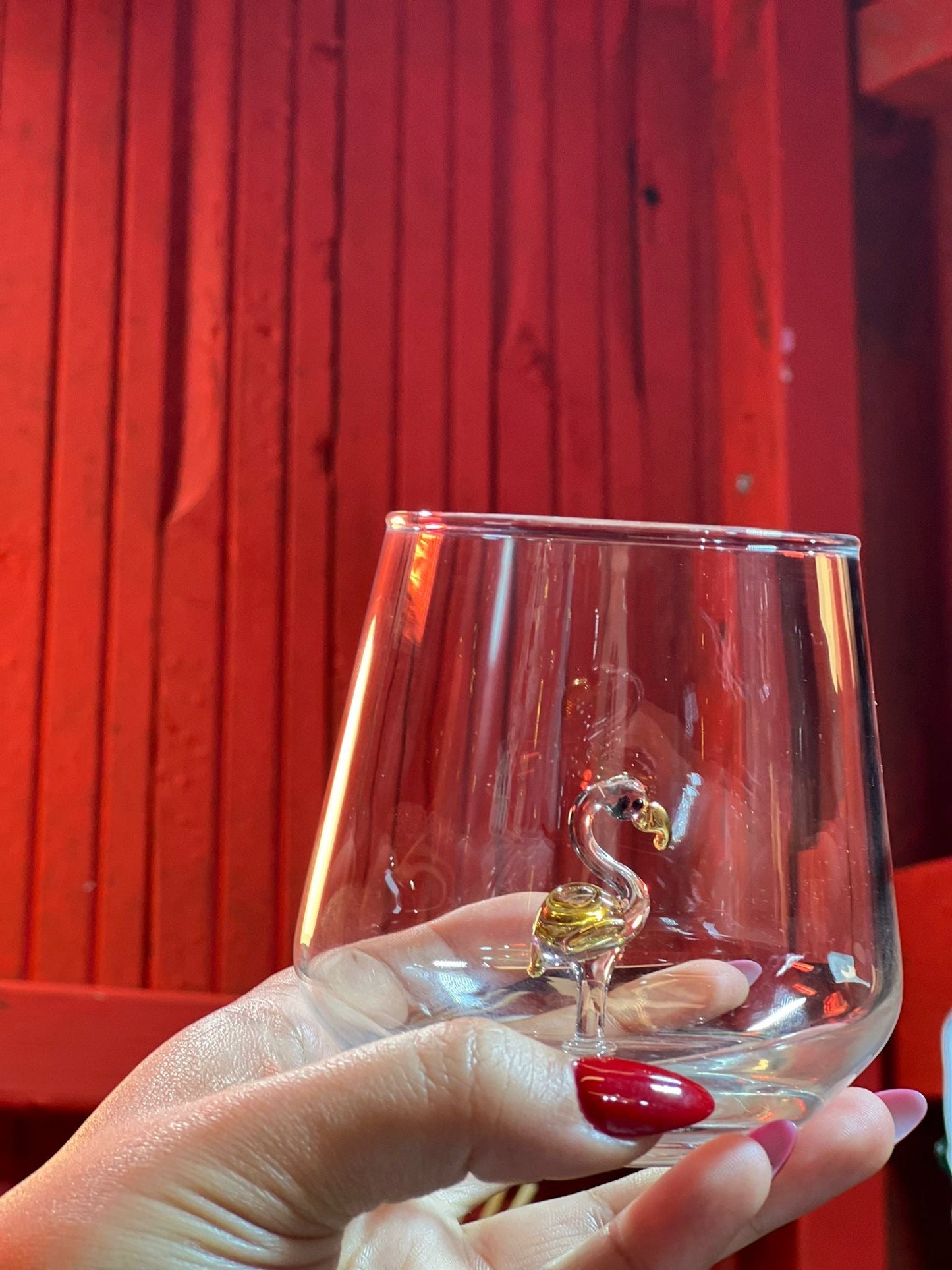 Gold Flamingo Glass