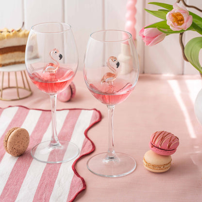 Wine Glasses Flamingo