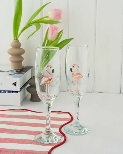Champagne Glass Flamingo