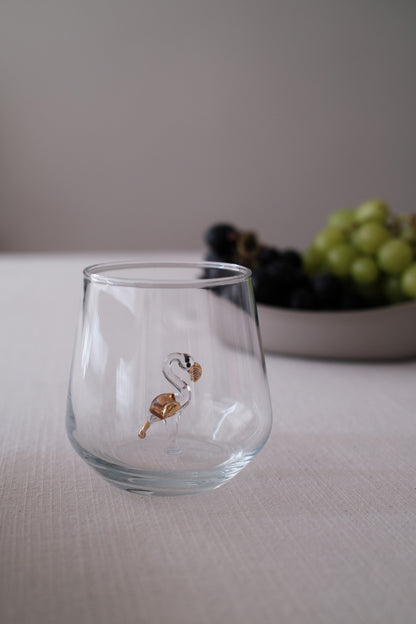 Gold Flamingo Glass